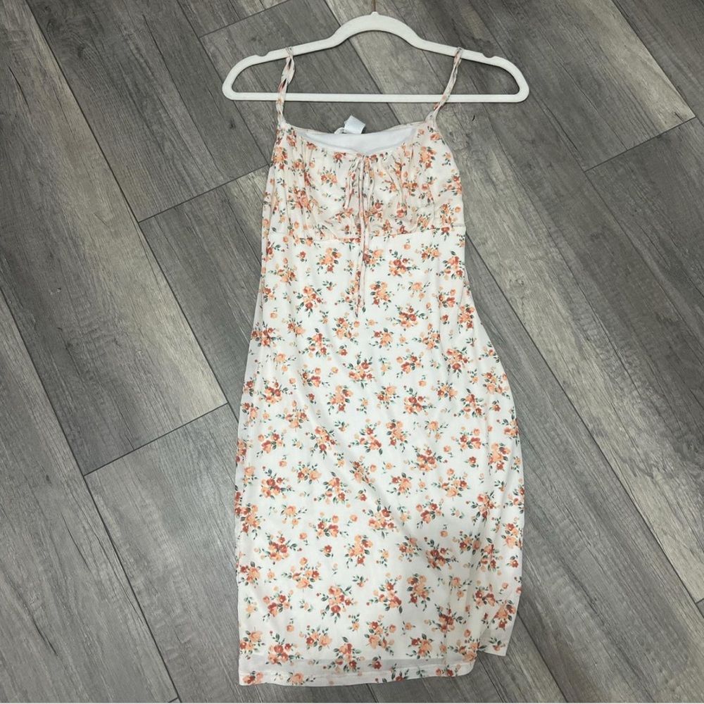NEVER WORN Floral White and Orange Dress
